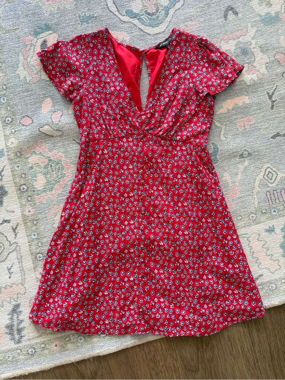 Red & Blue Floral Dress